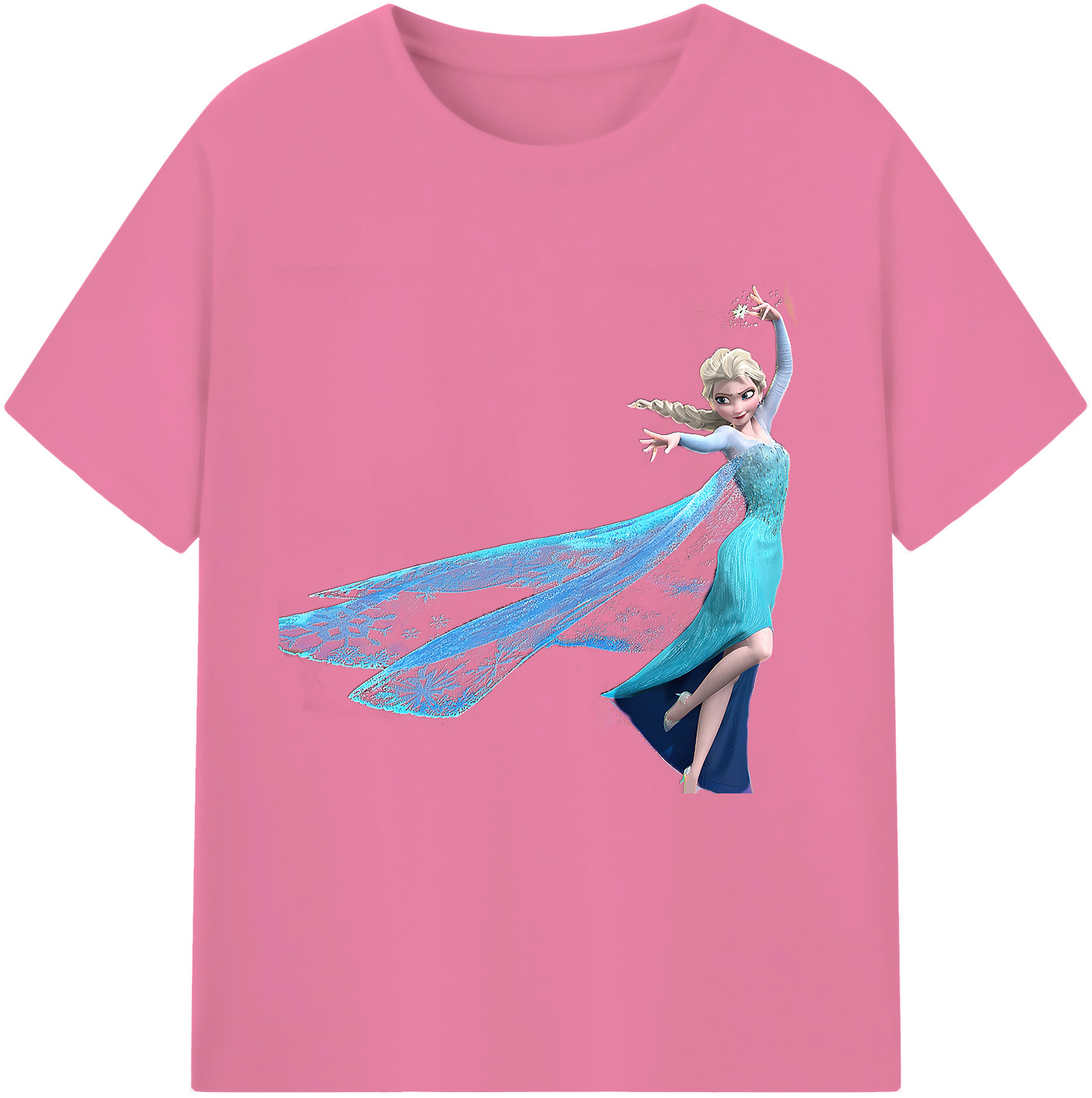 （画像用） アナと雪の女王 アンナ エルサ Frozen Anna Elsa 綿100％半袖Tシャツ（フロントプリント）